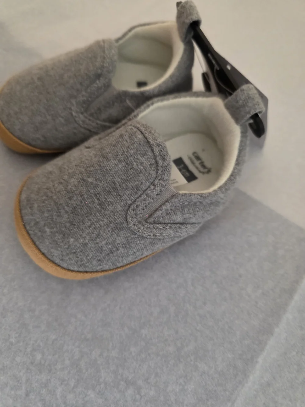 Kids Slip-On Casual Shoes in Gray with Tan Sole